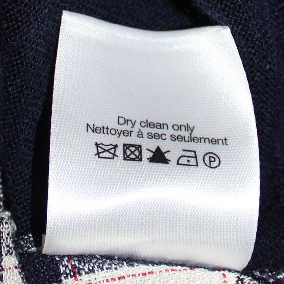 Veronica Beard Wool Plaid Gemma Sweater Women's Navy  size Small/Medium - Picture 7 of 7